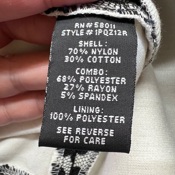 Jax Lace Sheath Dress With Cap Sleeves Floral Waist Detail Black Ivory Size 12 - Picture 10 of 12